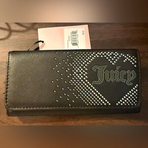 Juicy Couture NWT Lovely Day Flap Clutch Wallet in Black/Liquorice